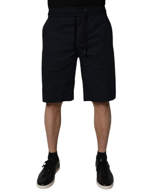 Dolce & Gabbana Black Cotton Sweatshorts for Men