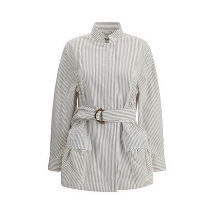 Fendi Striped Shirt Jacket - Contemporary Elegance Redefined
