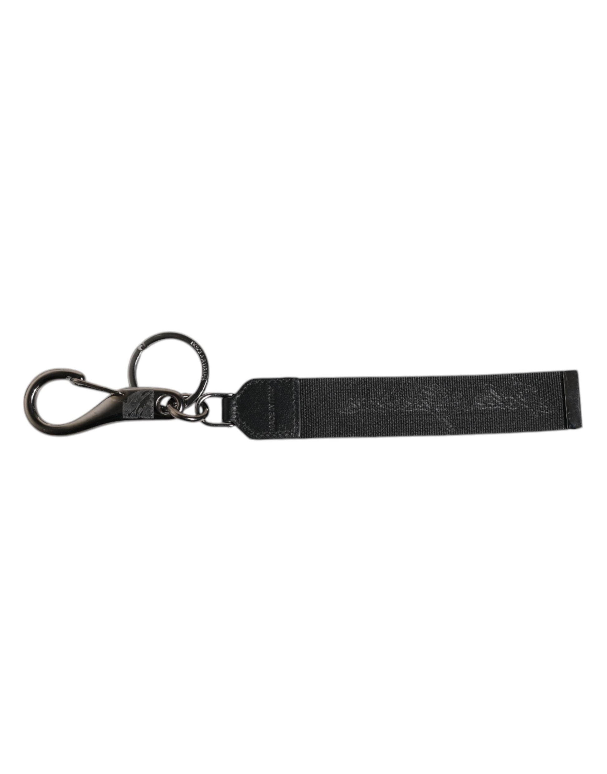 Dolce & Gabbana Black & White DG Logo Silver Men Keychain Keyring