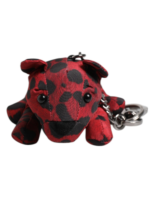 Dolce & Gabbana Red & Black Leopard Keychain Keyring