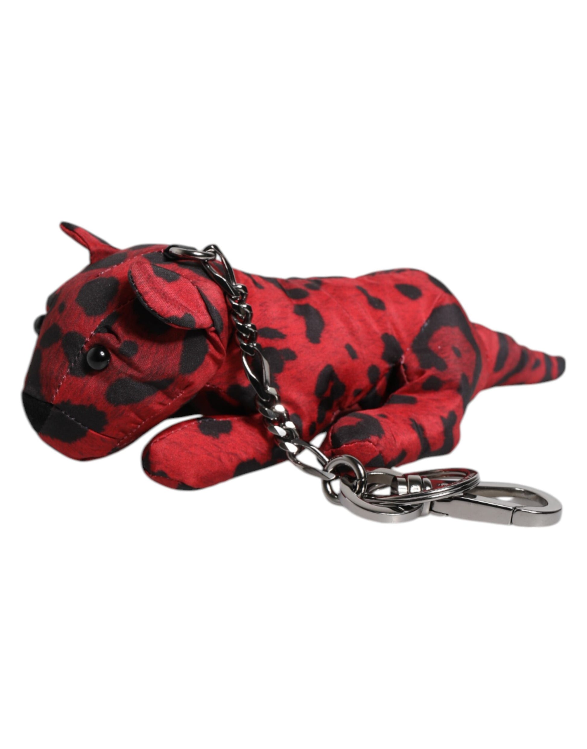 Dolce & Gabbana Red & Black Leopard Keychain Keyring