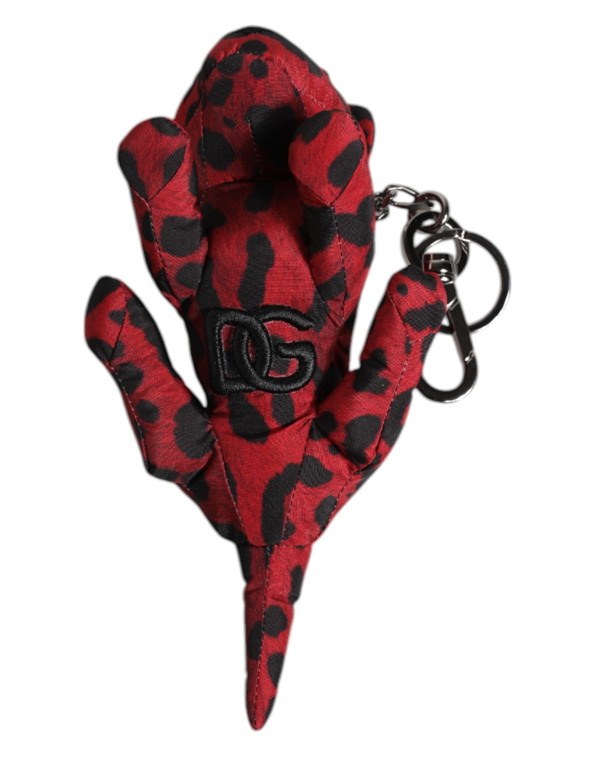 Dolce & Gabbana Red & Black Leopard Keychain Keyring