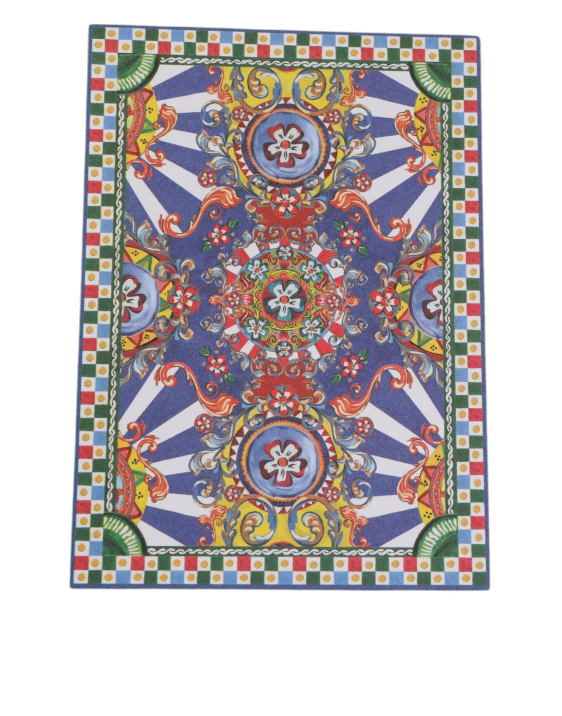 Dolce & Gabbana Multicolor Carretto Siciliano Envelope Post Card Holder