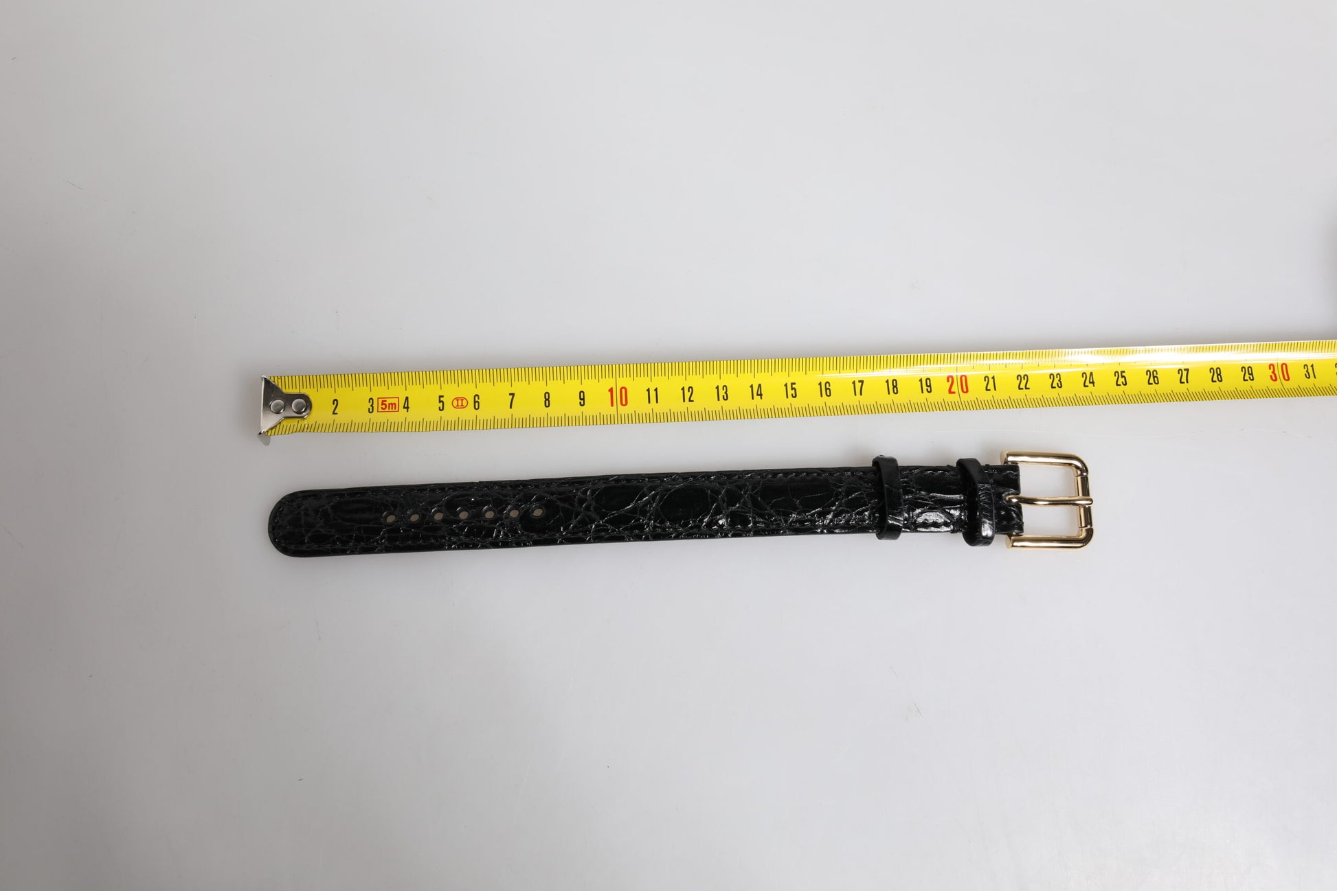 Dolce & Gabbana Black Exotic Leather Gold Tone Metal Buckle Bracelet