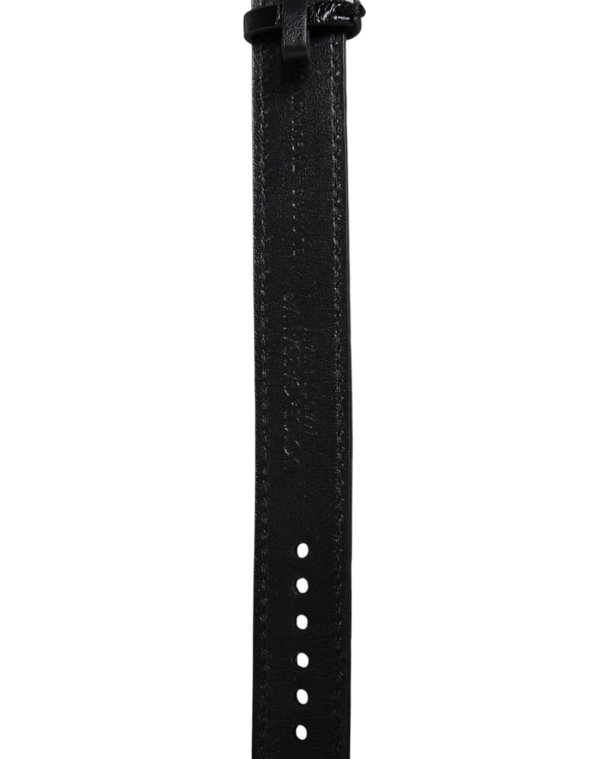 Dolce & Gabbana Black Exotic Leather Gold Tone Metal Buckle Bracelet
