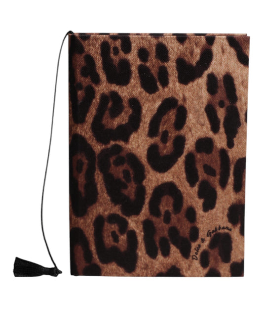 Dolce & Gabbana Brown Black Leopard Print Small Notebook
