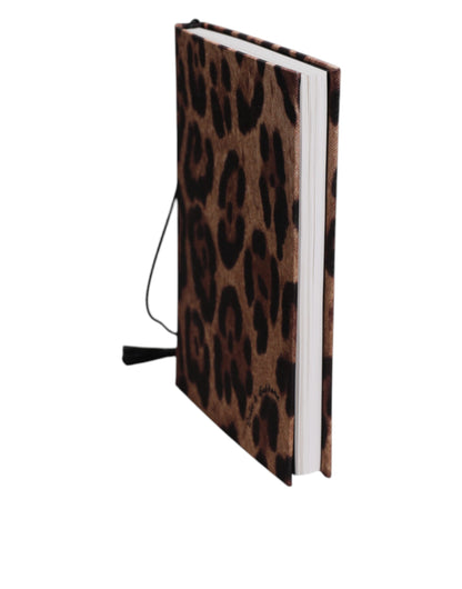 Dolce & Gabbana Brown Black Leopard Print Small Notebook