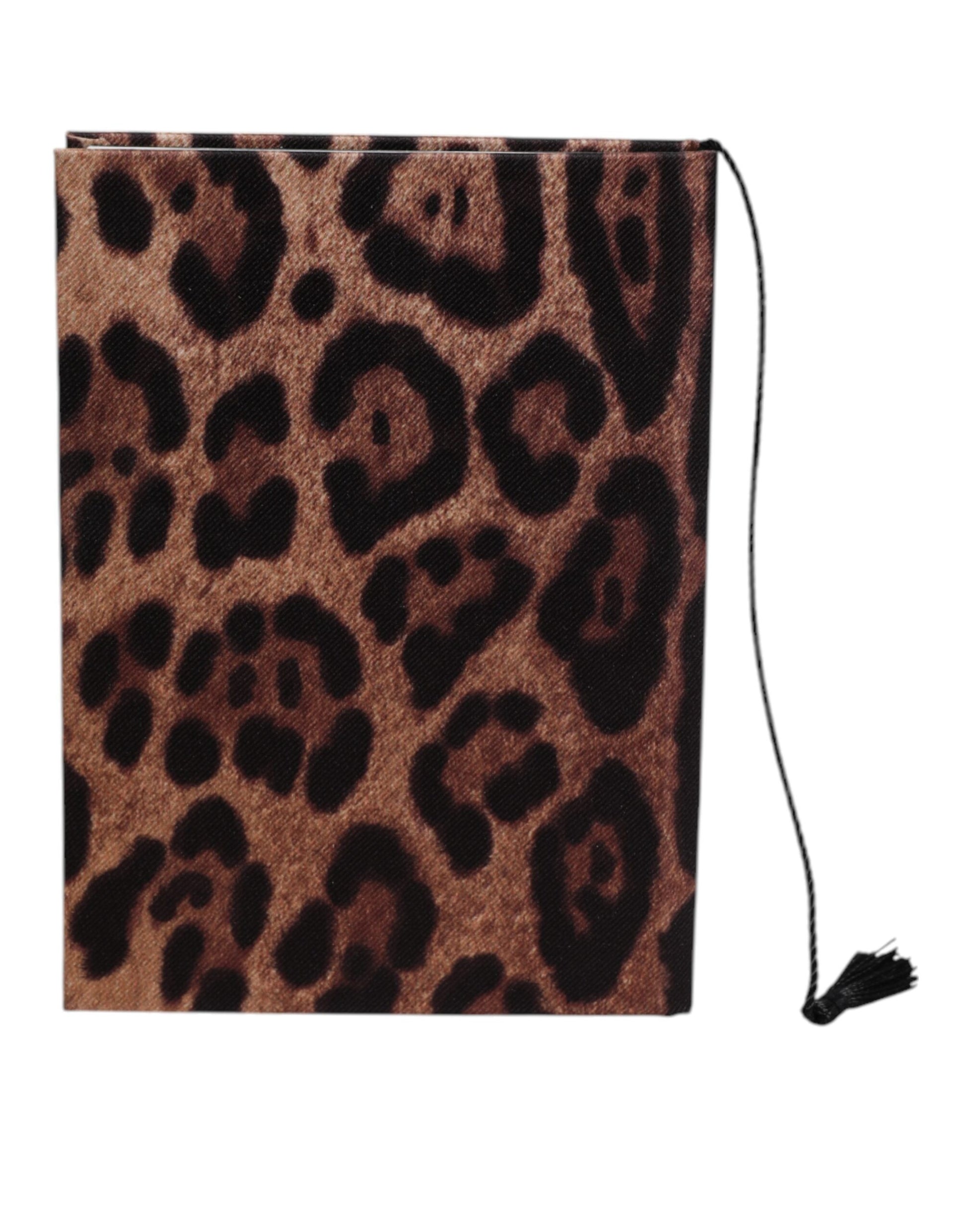 Dolce & Gabbana Brown Black Leopard Print Small Notebook
