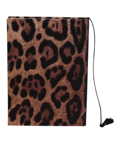 Dolce & Gabbana Brown Black Leopard Print Small Notebook
