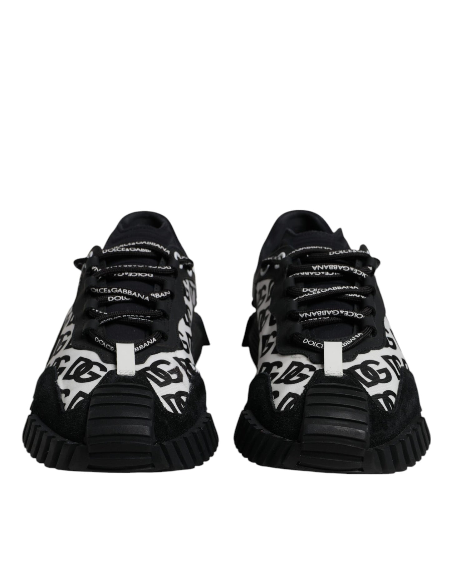 Dolce & Gabbana Black Logo Lace Up Low Top NS1 Sneakers for Men