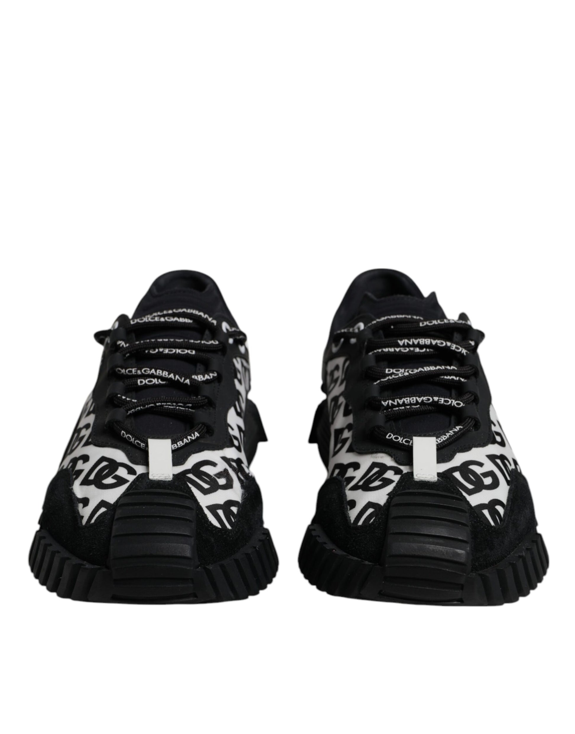 Dolce & Gabbana Black Logo Lace Up Low Top NS1 Sneakers for Men
