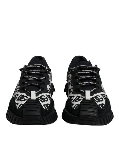 Dolce & Gabbana Black Logo Lace Up Low Top NS1 Sneakers for Men