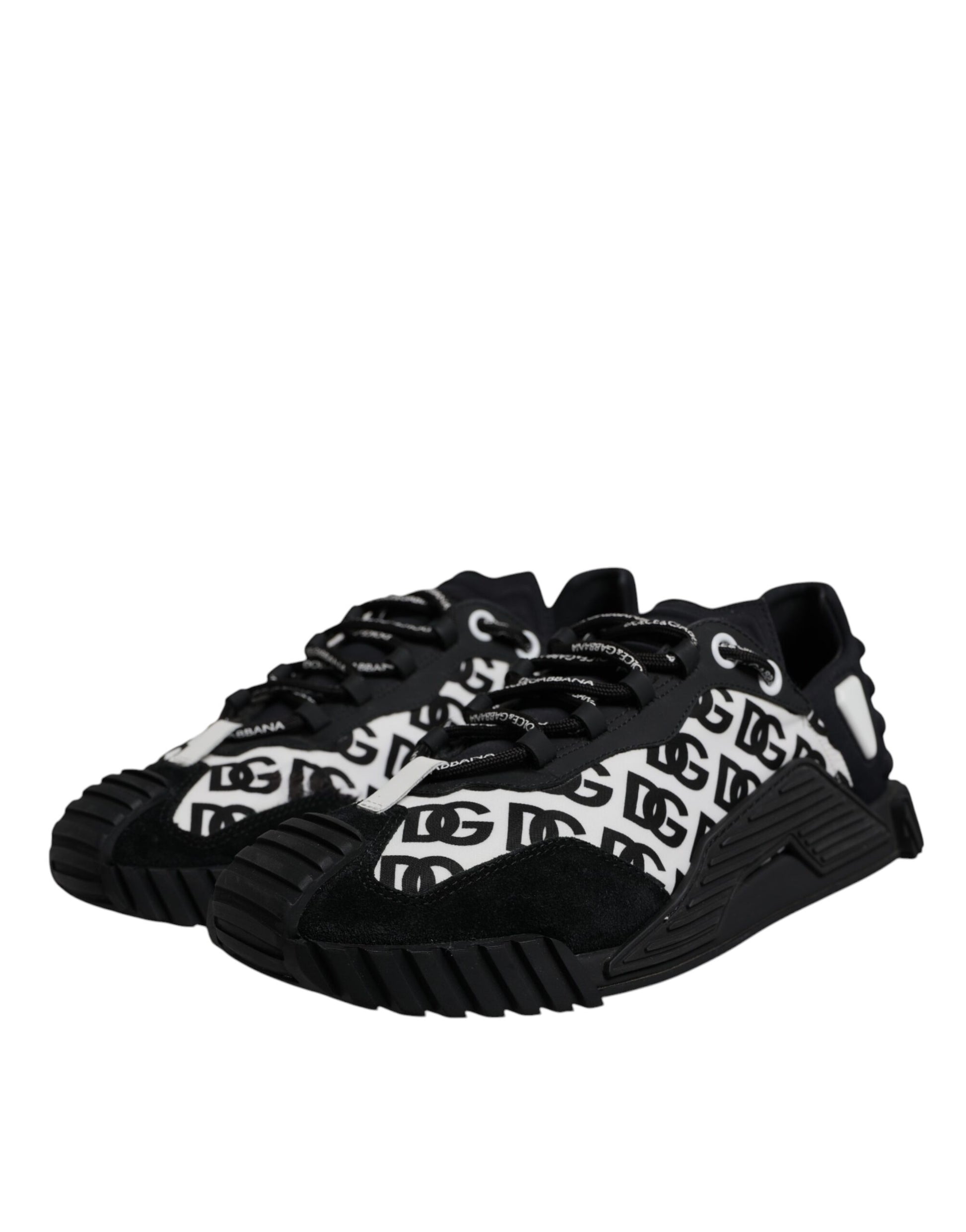 Dolce & Gabbana Black Logo Lace Up Low Top NS1 Sneakers for Men