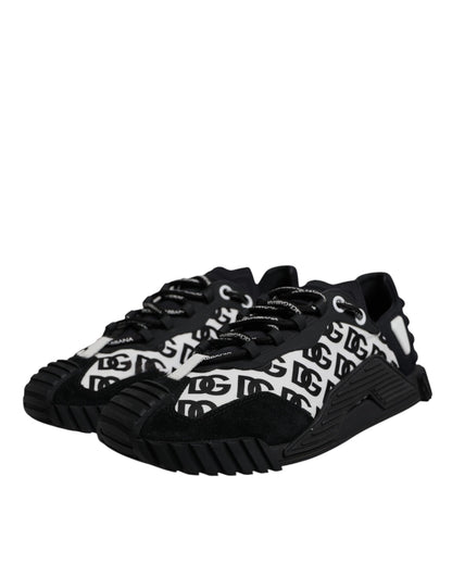 Dolce & Gabbana Black Logo Lace Up Low Top NS1 Sneakers for Men