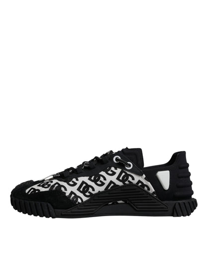 Dolce & Gabbana Black Logo Lace Up Low Top NS1 Sneakers for Men