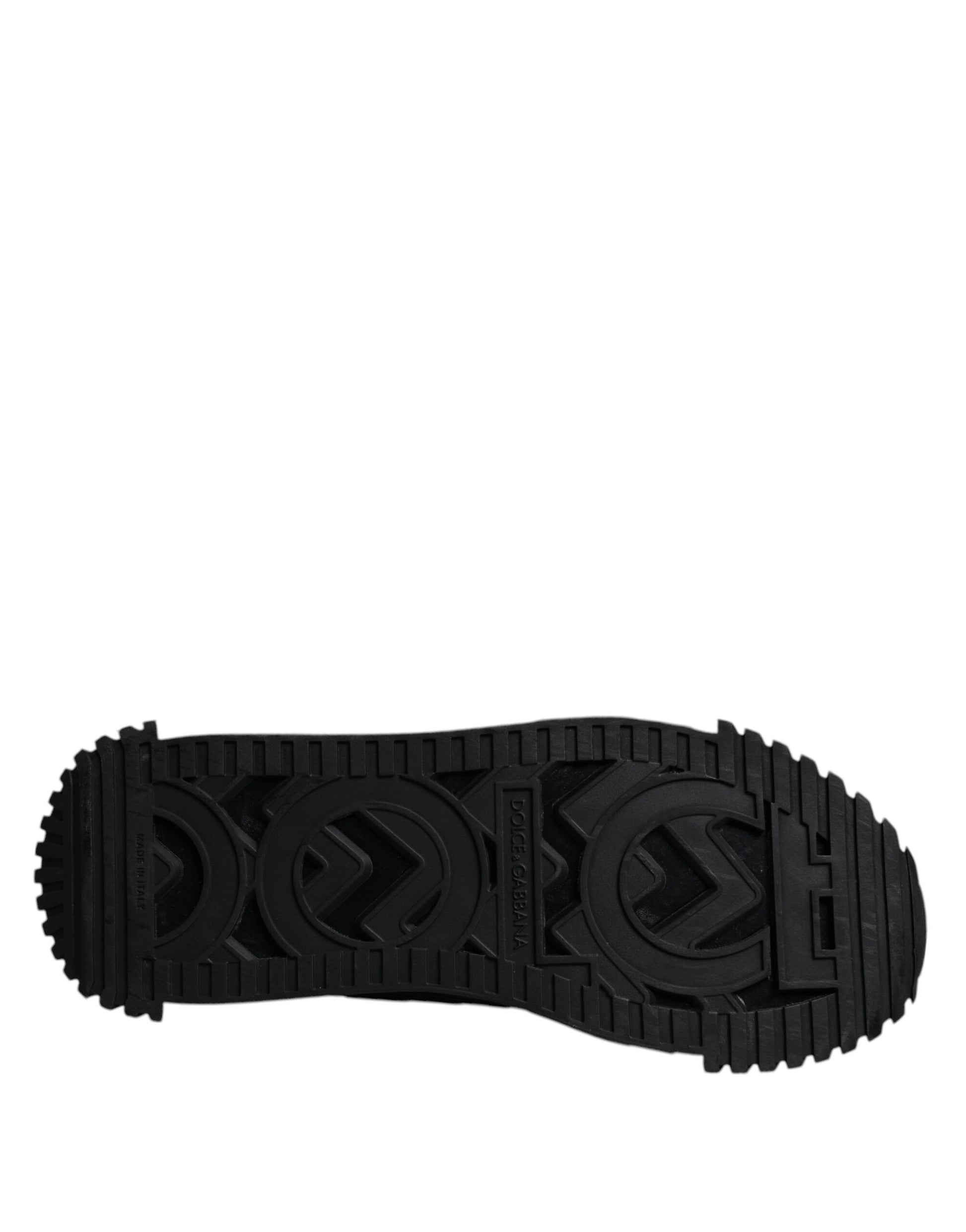 Dolce & Gabbana Black Logo Lace Up Low Top NS1 Sneakers for Men