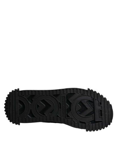 Dolce & Gabbana Black Logo Lace Up Low Top NS1 Sneakers for Men