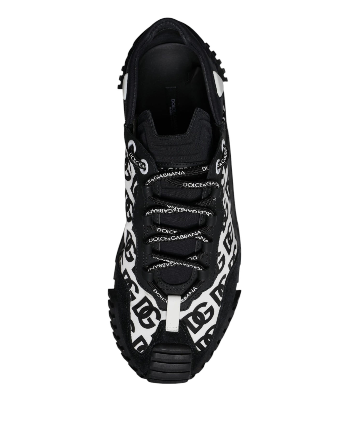 Dolce & Gabbana Black Logo Lace Up Low Top NS1 Sneakers for Men