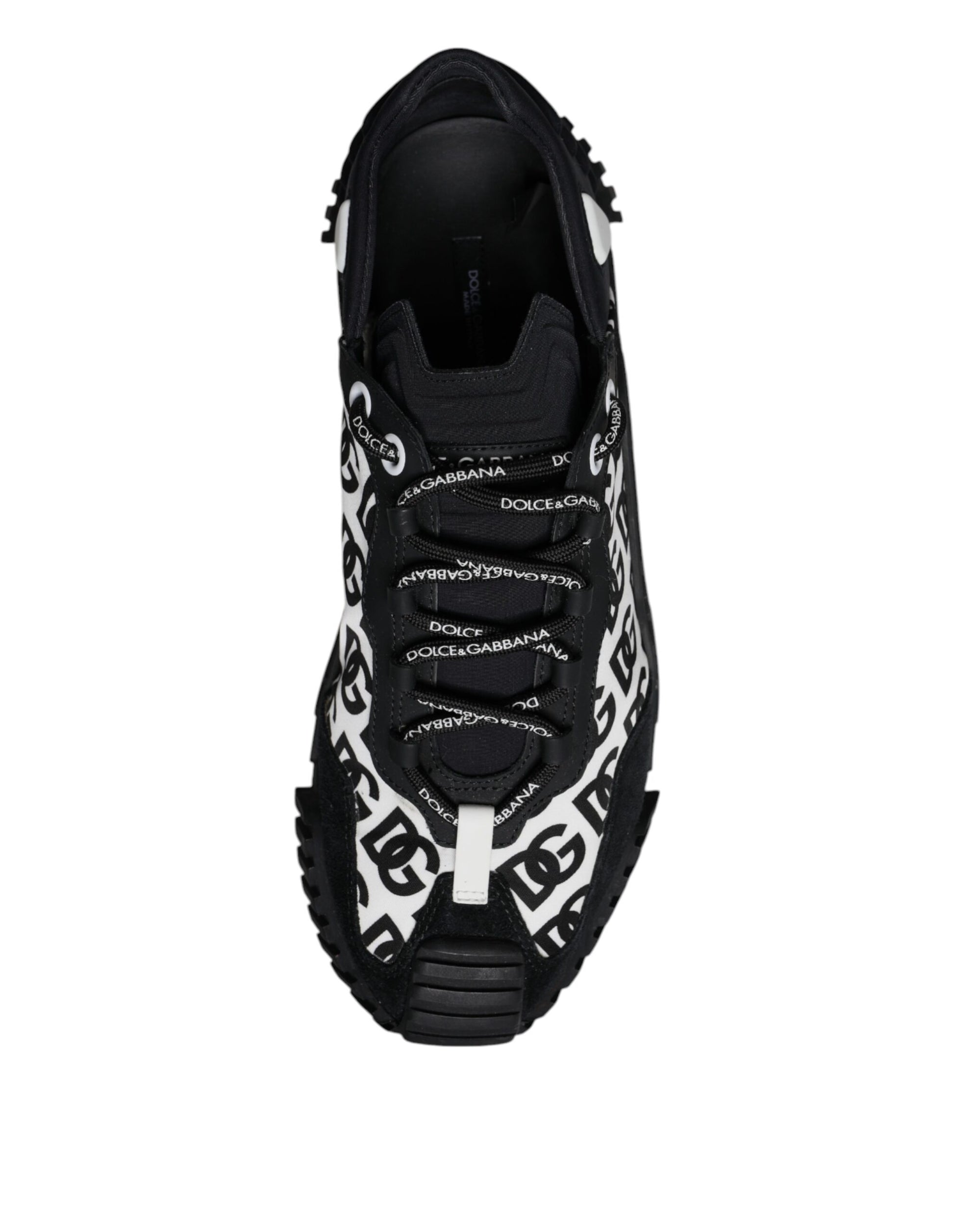 Dolce & Gabbana Black Logo Lace Up Low Top NS1 Sneakers for Men
