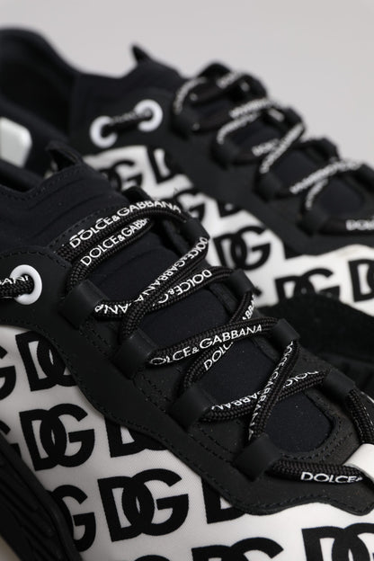 Dolce & Gabbana Black Logo Lace Up Low Top NS1 Sneakers for Men