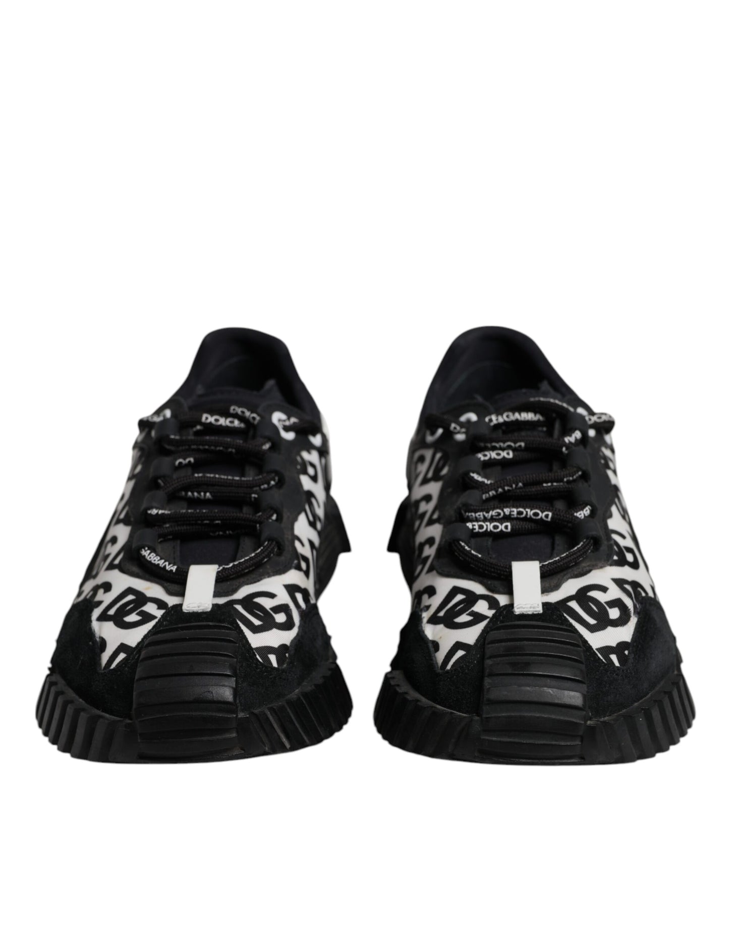Dolce & Gabbana Black Logo Lace Up Low Top NS1 Sneakers for Men