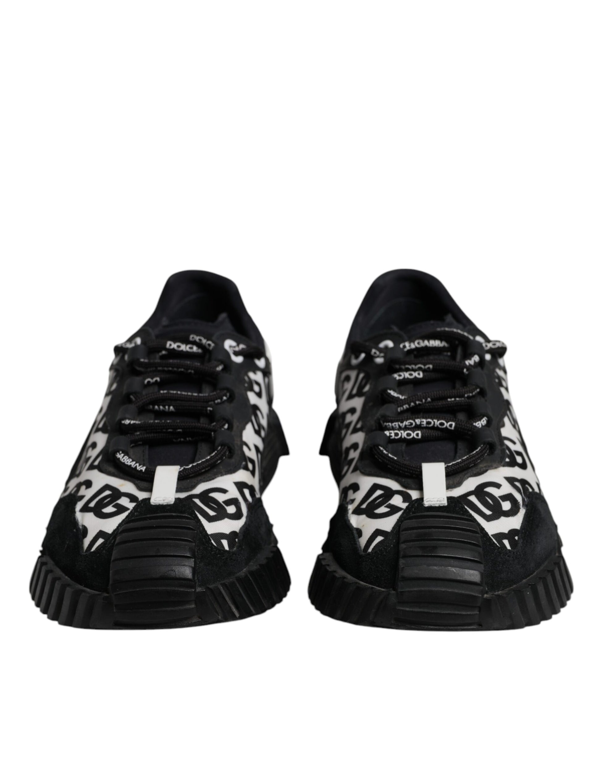 Dolce & Gabbana Black Logo Lace Up Low Top NS1 Sneakers for Men