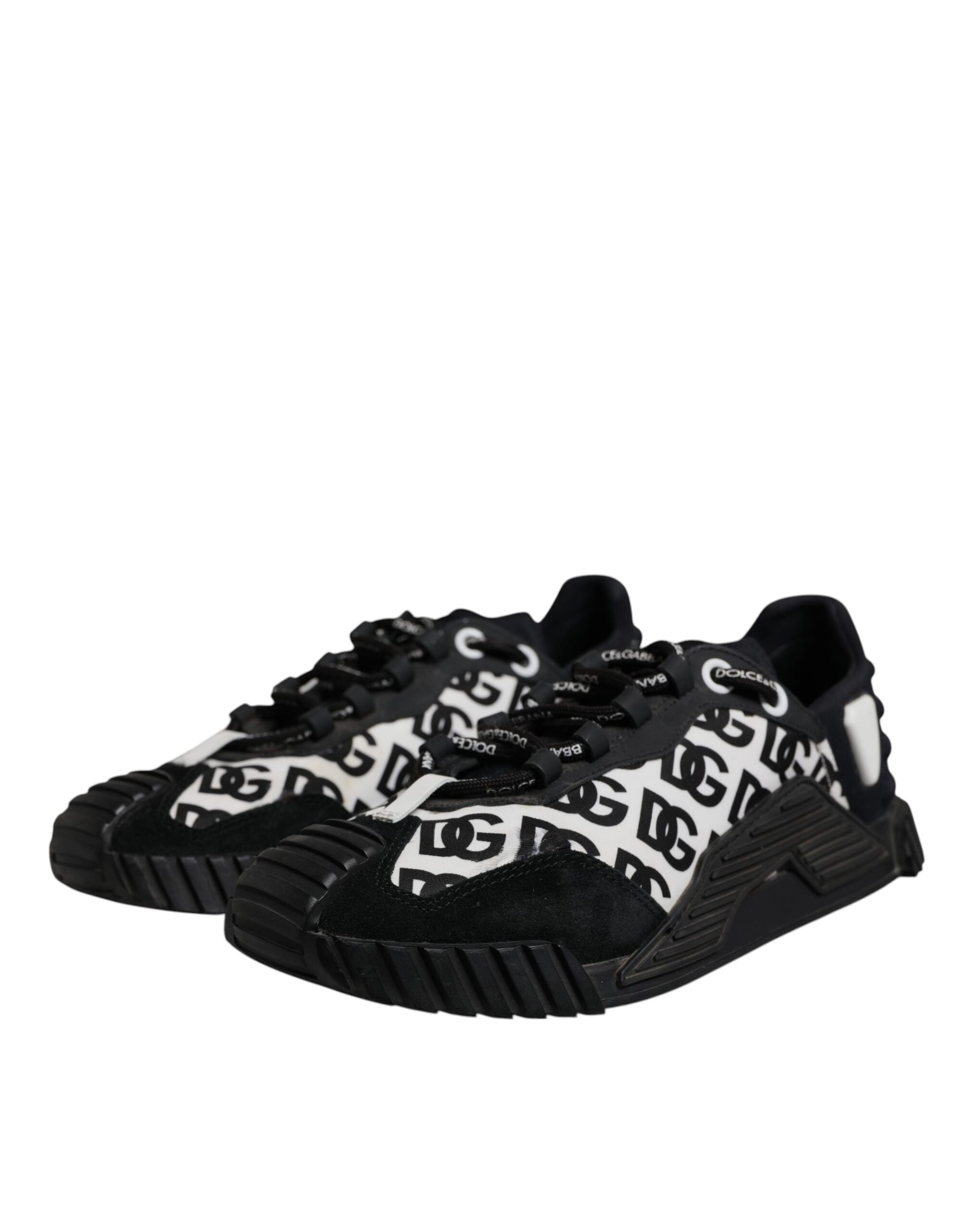 Dolce & Gabbana Black Logo Lace Up Low Top NS1 Sneakers for Men