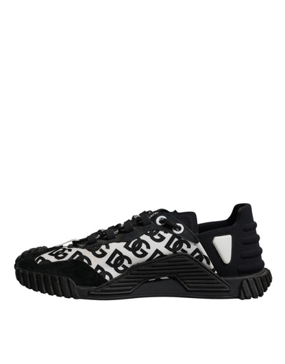 Dolce & Gabbana Black Logo Lace Up Low Top NS1 Sneakers for Men