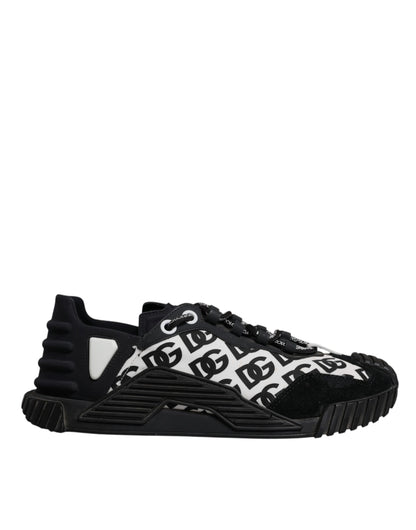 Dolce & Gabbana Black Logo Lace Up Low Top NS1 Sneakers for Men