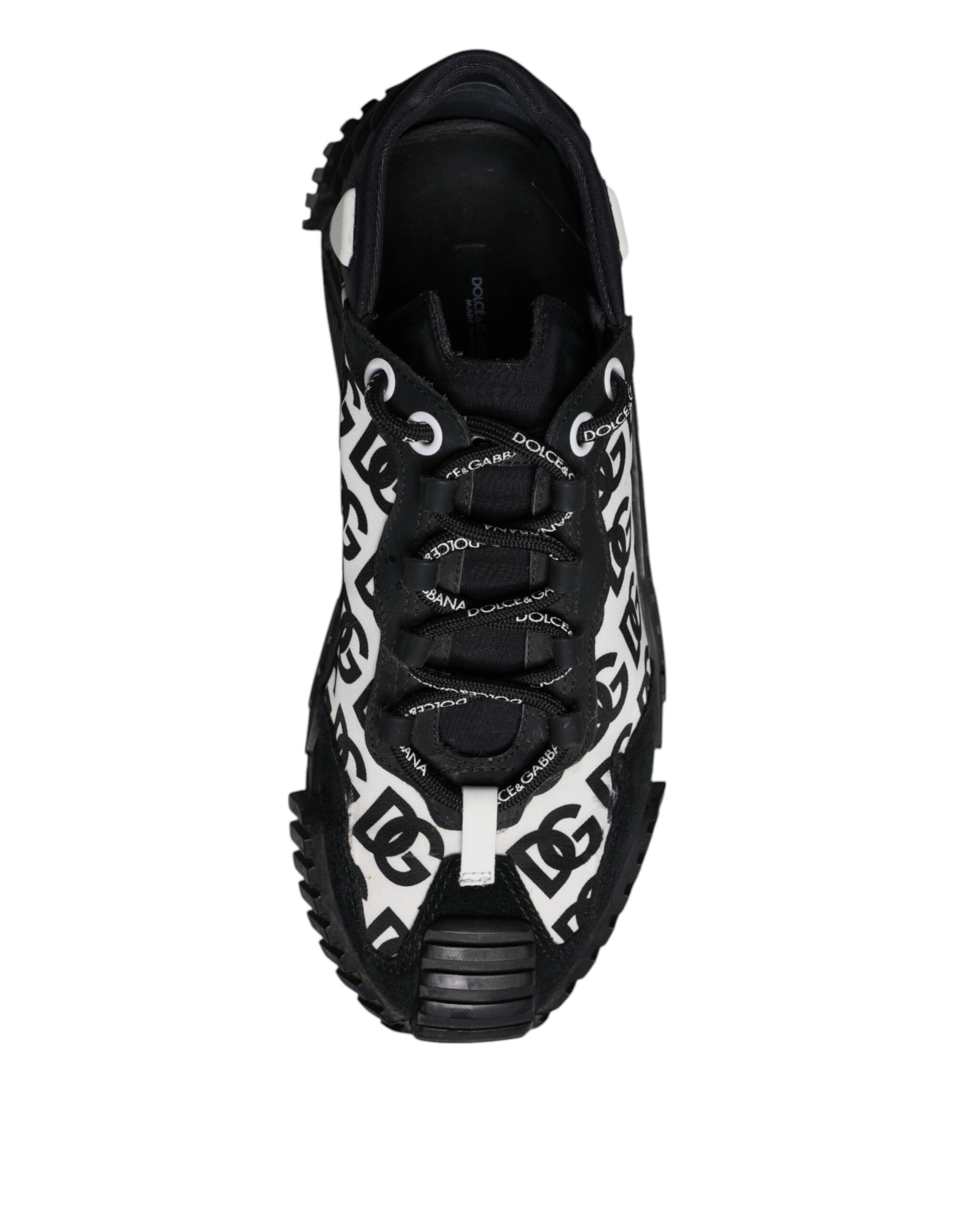 Dolce & Gabbana Black Logo Lace Up Low Top NS1 Sneakers for Men