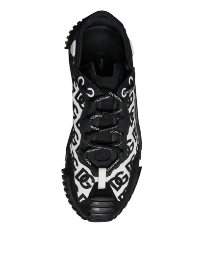 Dolce & Gabbana Black Logo Lace Up Low Top NS1 Sneakers for Men