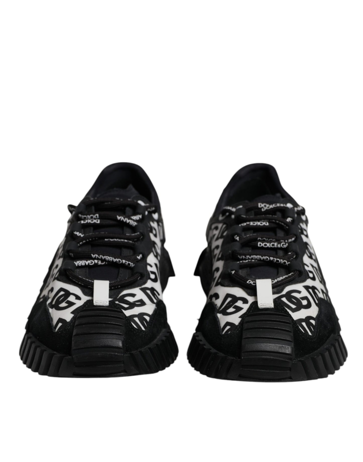 Dolce & Gabbana Black Logo Lace Up Low Top NS1 Sneakers for Men
