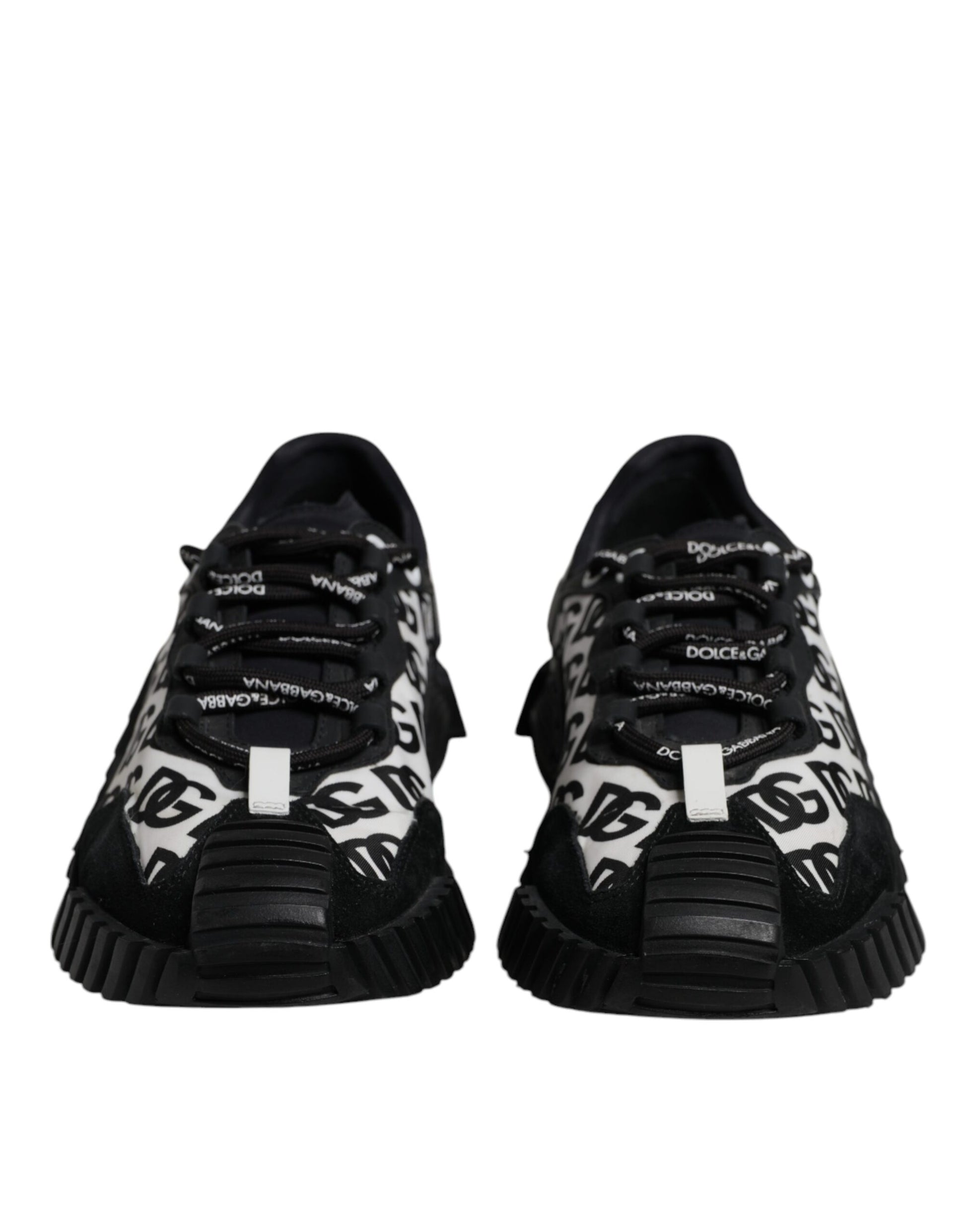 Dolce & Gabbana Black Logo Lace Up Low Top NS1 Sneakers for Men