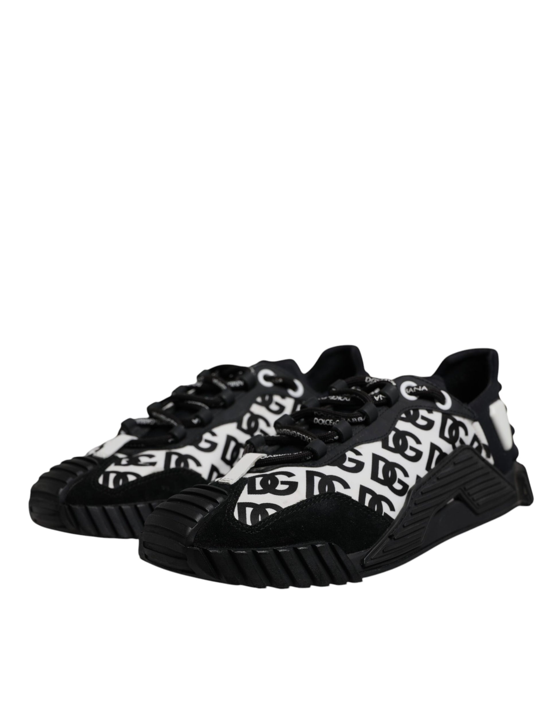 Dolce & Gabbana Black Logo Lace Up Low Top NS1 Sneakers for Men