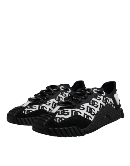 Dolce & Gabbana Black Logo Lace Up Low Top NS1 Sneakers for Men