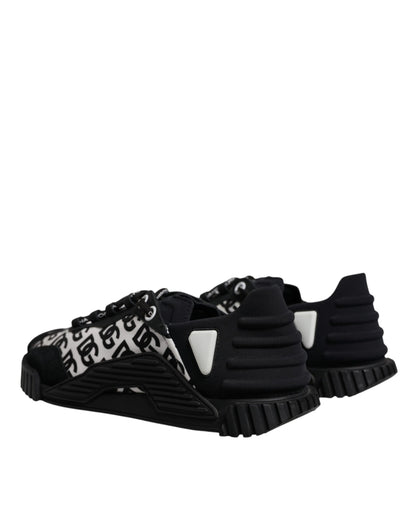 Dolce & Gabbana Black Logo Lace Up Low Top NS1 Sneakers for Men