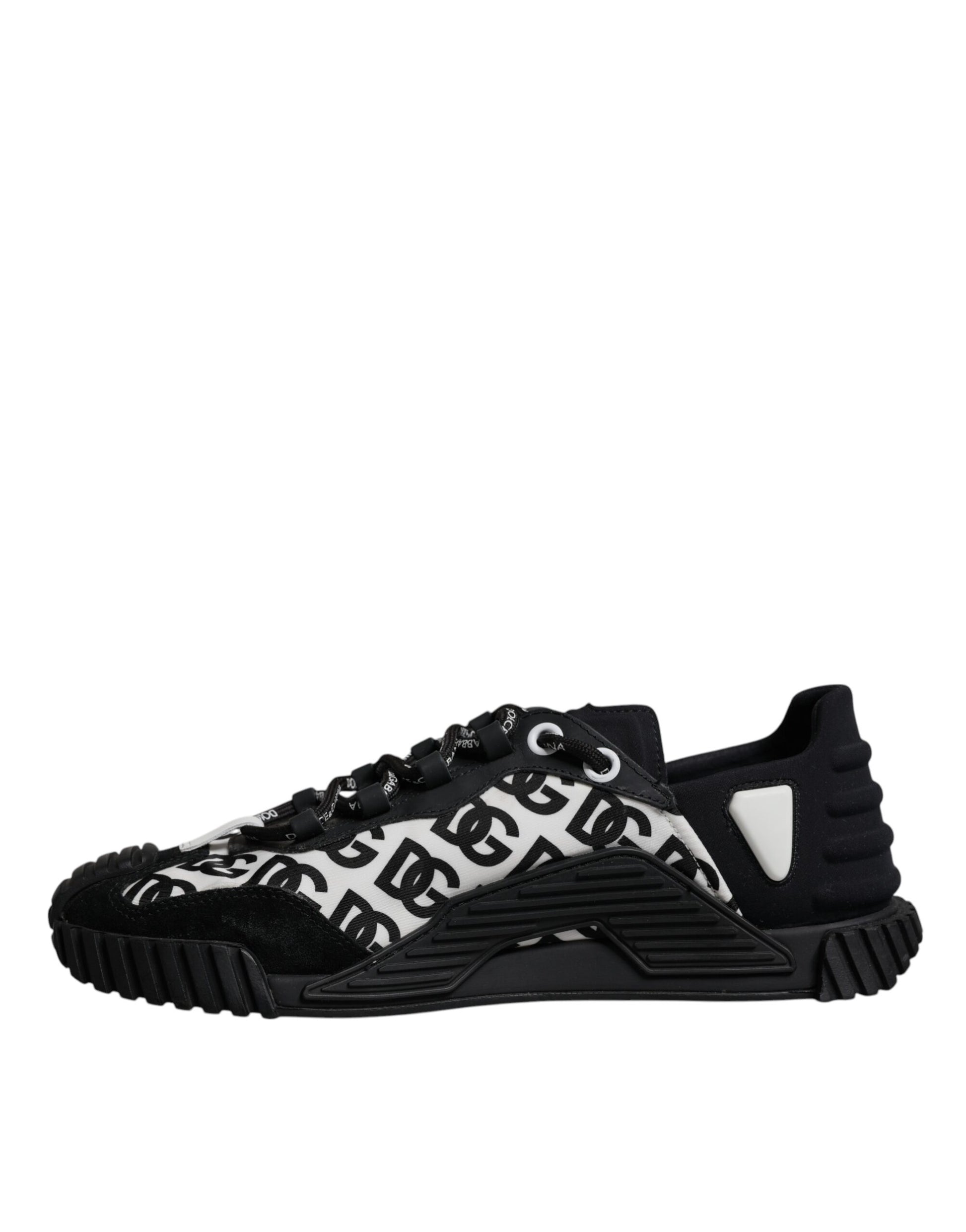 Dolce & Gabbana Black Logo Lace Up Low Top NS1 Sneakers for Men