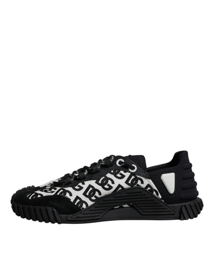 Dolce & Gabbana Black Logo Lace Up Low Top NS1 Sneakers for Men
