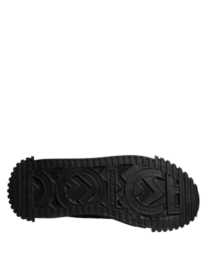 Dolce & Gabbana Black Logo Lace Up Low Top NS1 Sneakers for Men