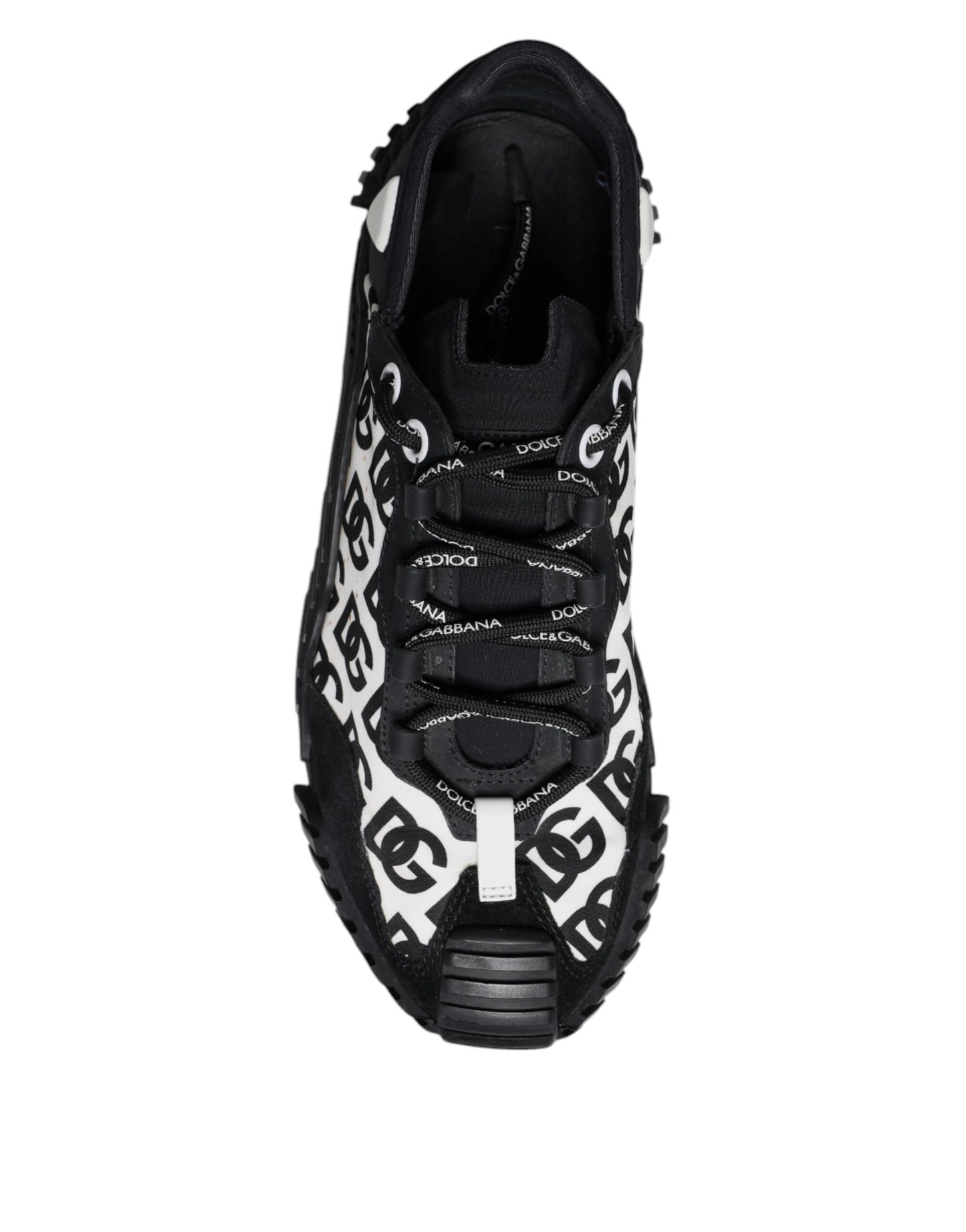 Dolce & Gabbana Black Logo Lace Up Low Top NS1 Sneakers for Men