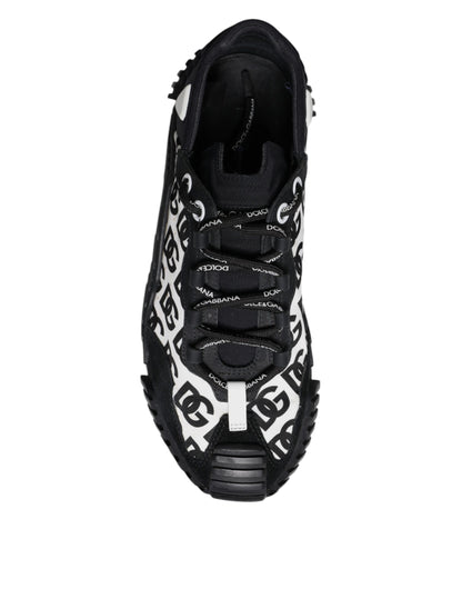 Dolce & Gabbana Black Logo Lace Up Low Top NS1 Sneakers for Men