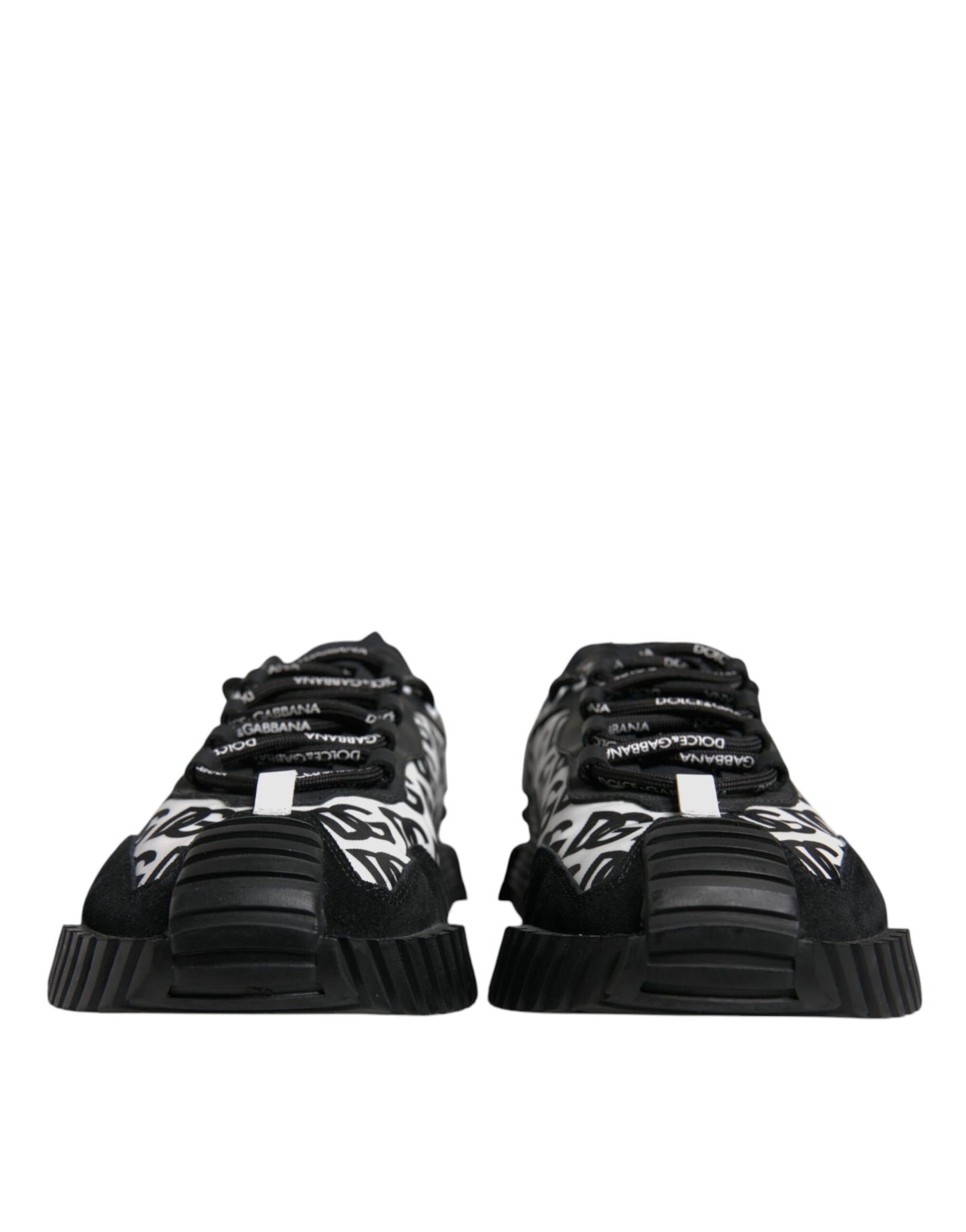 Dolce & Gabbana Black Logo Lace Up Low Top NS1 Sneakers for Men