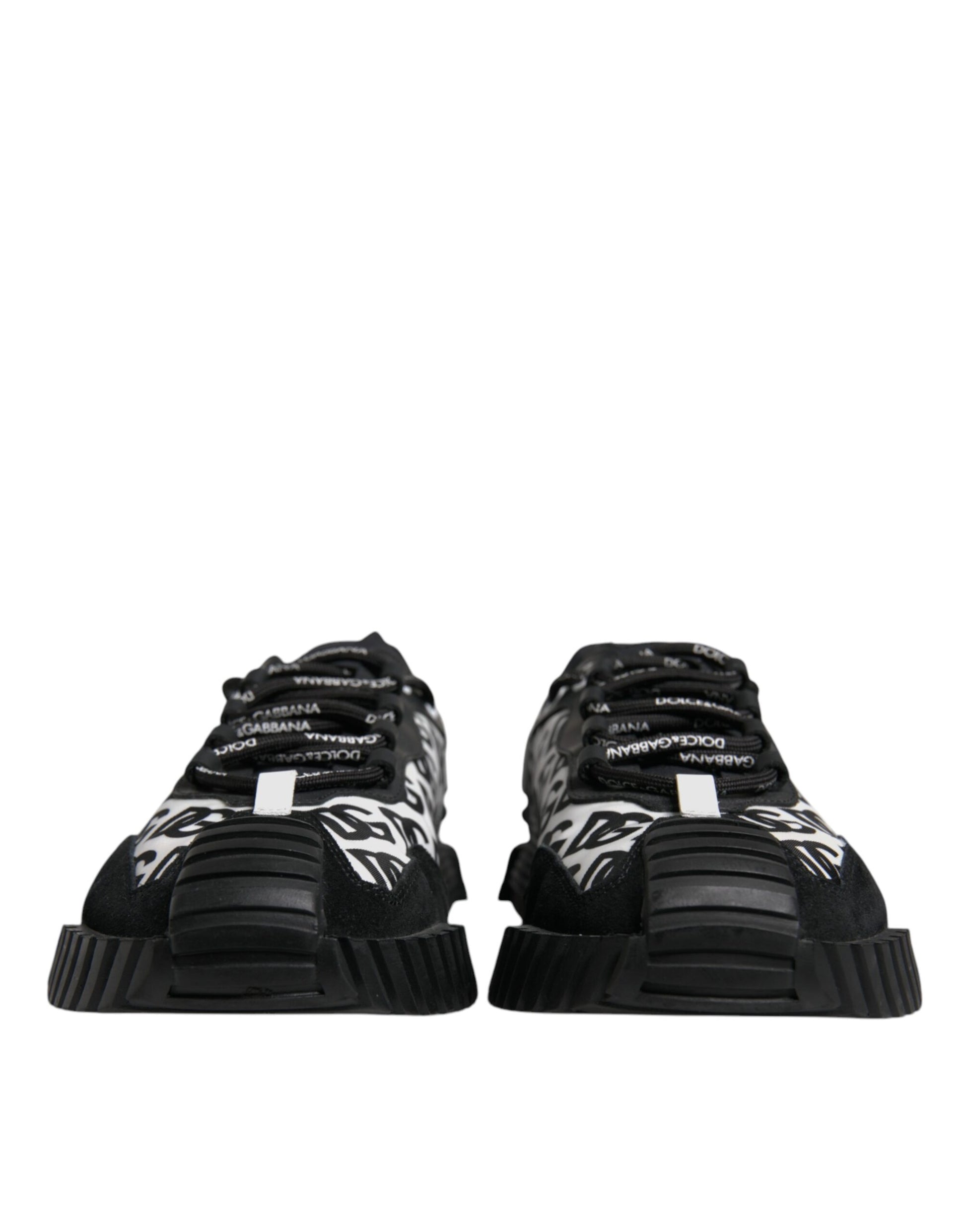 Dolce & Gabbana Black Logo Lace Up Low Top NS1 Sneakers for Men