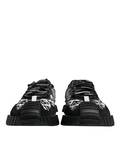Dolce & Gabbana Black Logo Lace Up Low Top NS1 Sneakers for Men