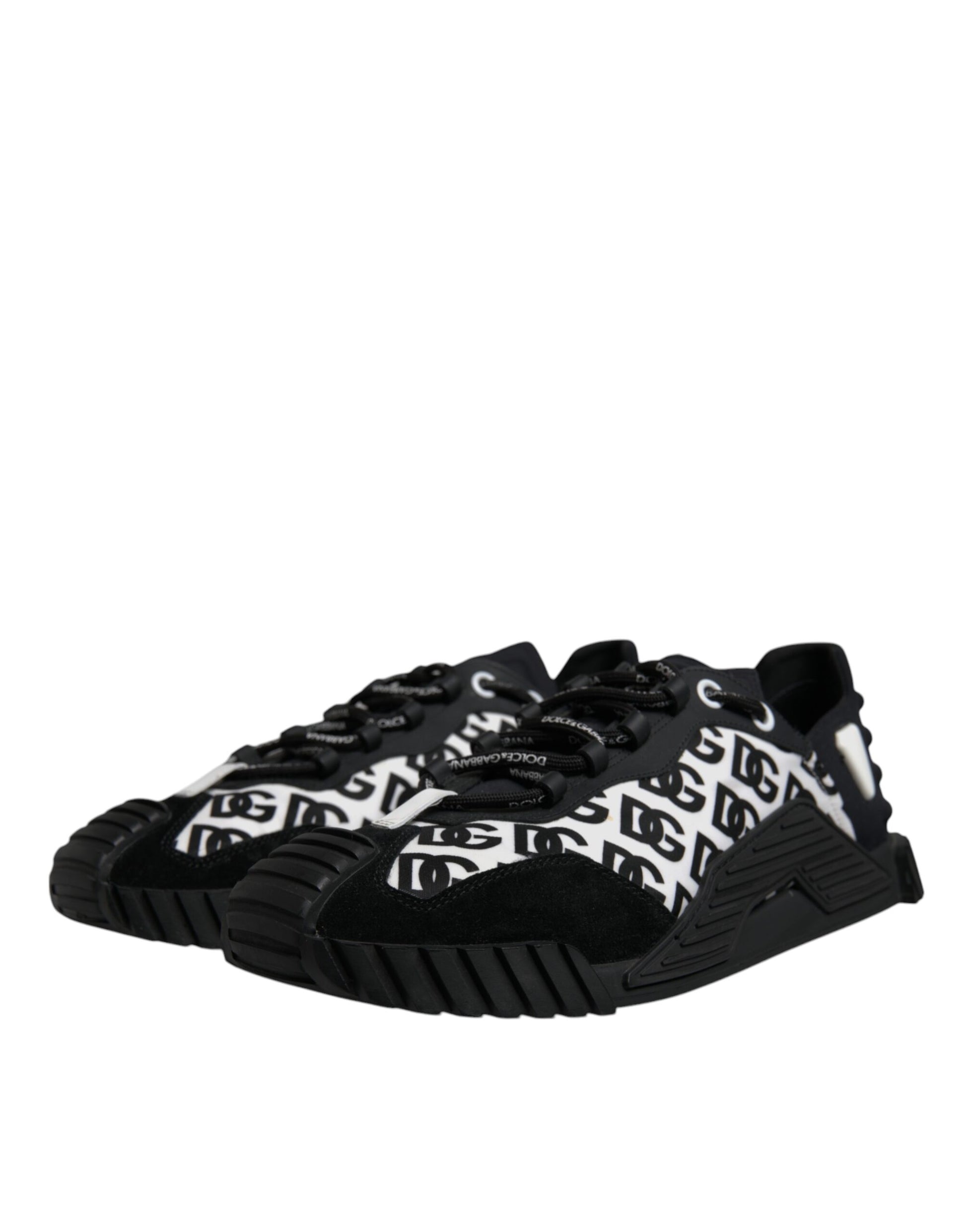 Dolce & Gabbana Black Logo Lace Up Low Top NS1 Sneakers for Men