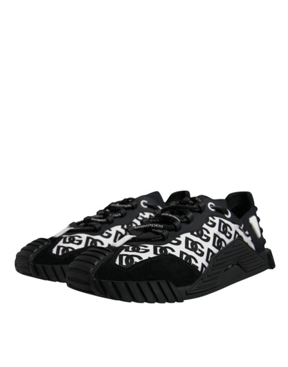 Dolce & Gabbana Black Logo Lace Up Low Top NS1 Sneakers for Men