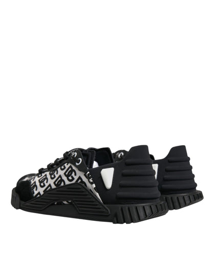 Dolce & Gabbana Black Logo Lace Up Low Top NS1 Sneakers for Men