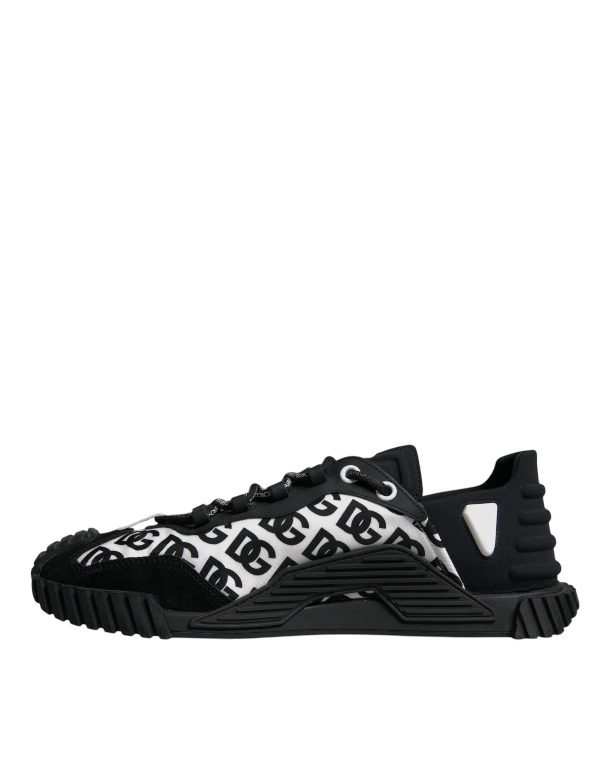 Dolce & Gabbana Black Logo Lace Up Low Top NS1 Sneakers for Men