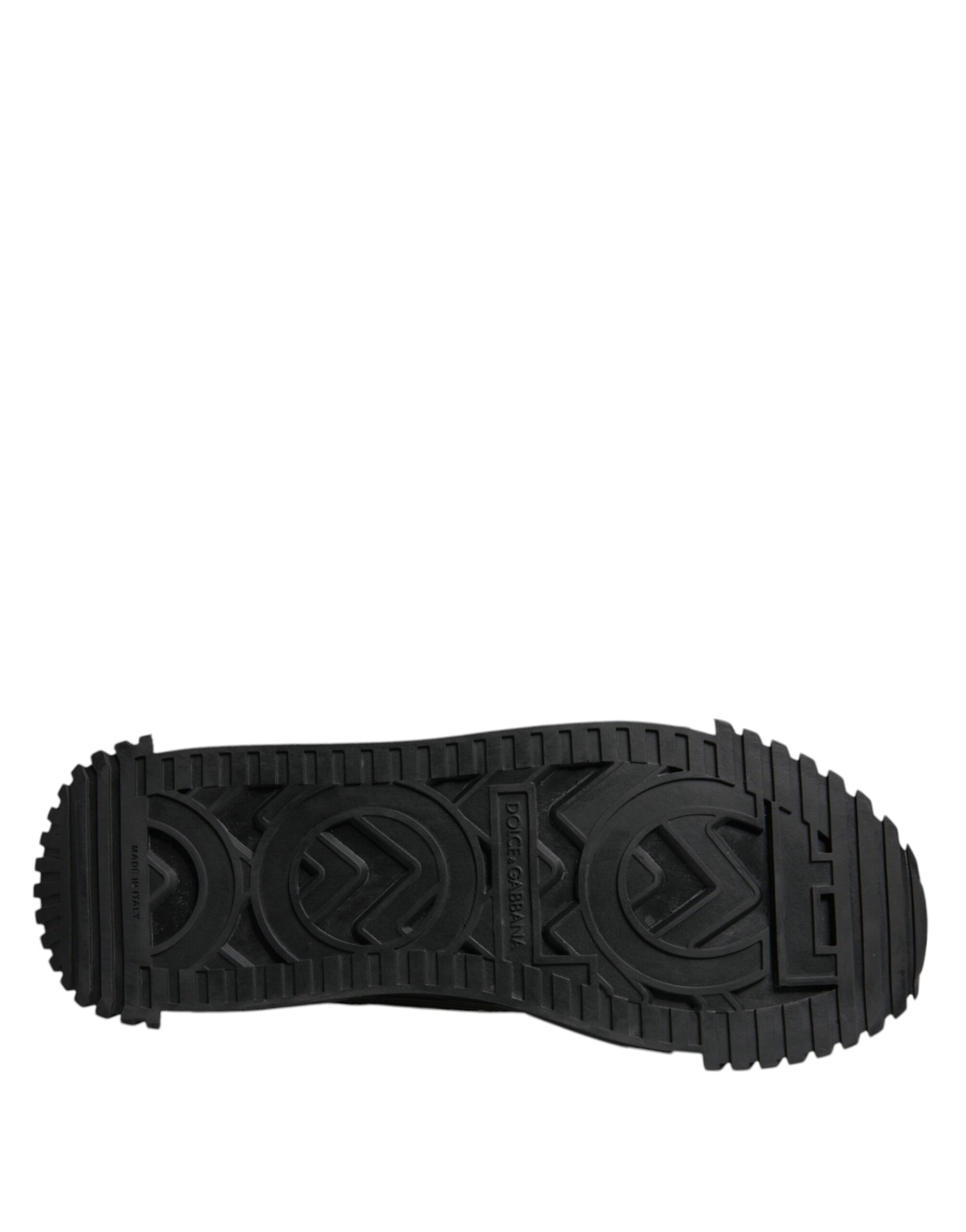 Dolce & Gabbana Black Logo Lace Up Low Top NS1 Sneakers for Men