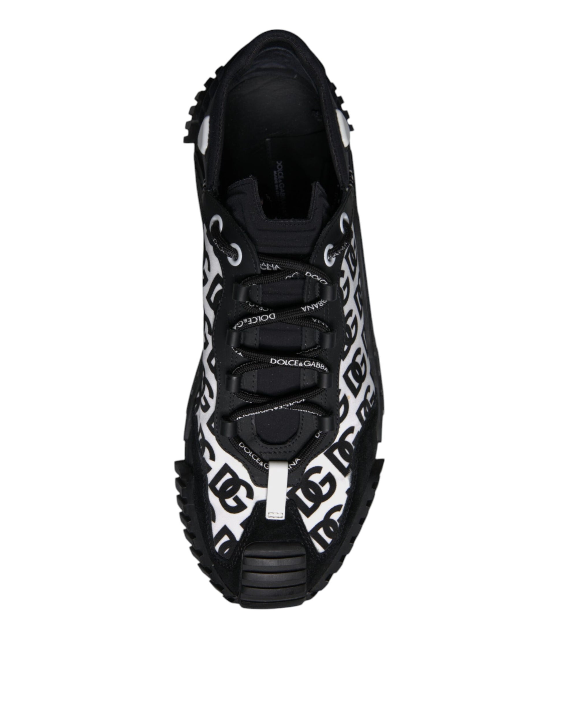 Dolce & Gabbana Black Logo Lace Up Low Top NS1 Sneakers for Men